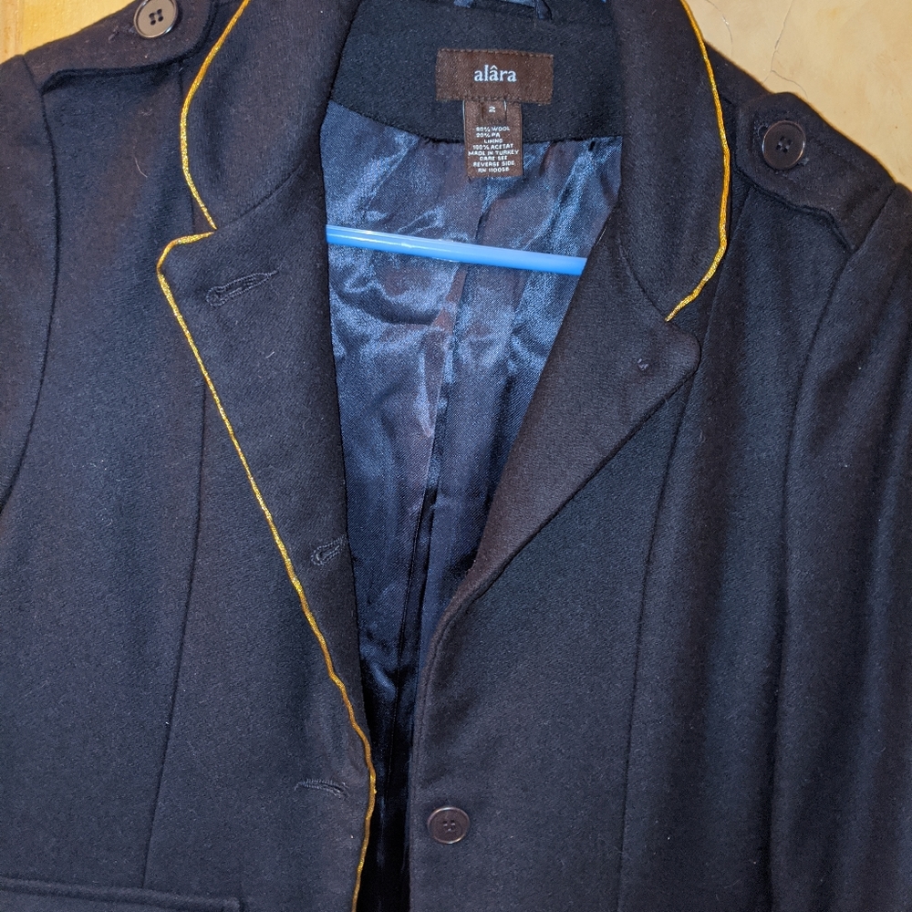 Alara black wool jacket 2 - Picture 9 of 13